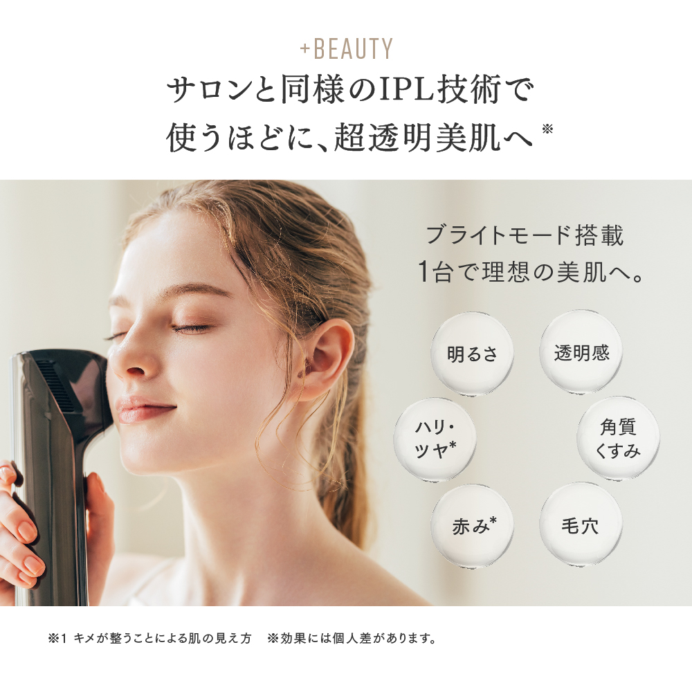 MiRAY AIRはサロン級のIPL光で美肌効果も期待できます